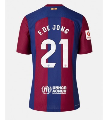 Barcelona Frenkie de Jong #21 Replika Hjemmebanetrøje Dame 2023-24 Kortærmet